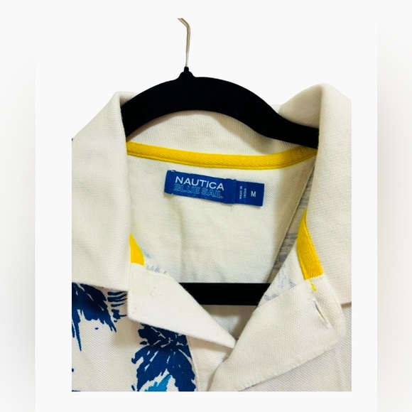 Nautica Blue Sail Classic Fit Tropical Print Polo, Size M - Picture 3 of 4